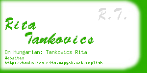 rita tankovics business card